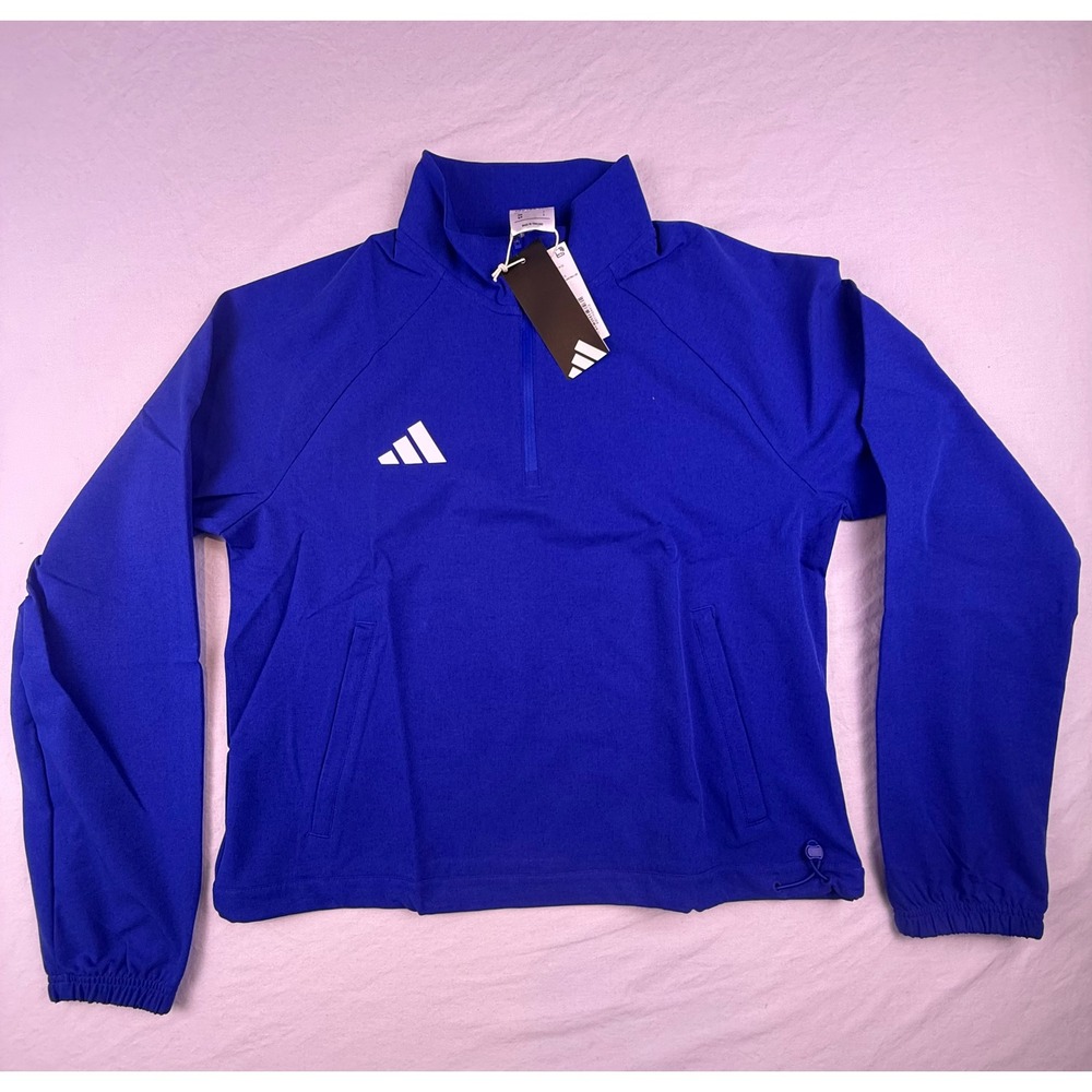 Adidas Ultimate Woven Quarter Zip Pullover Women Small Blue NEW KE6413 Jacket